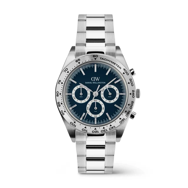 DANIEL WELLINGTON Iconic Tachymeter 3-Link Arctic Silver DW00100949 kol saati