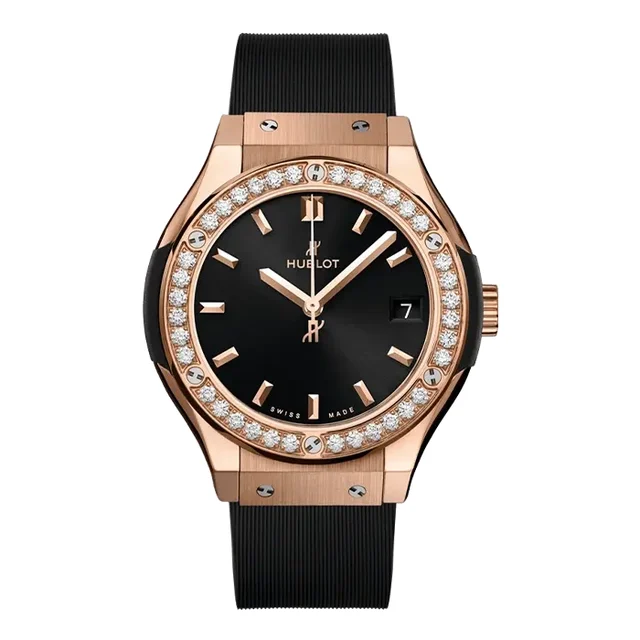 Hublot Classis Fusion King Gold Diamonds 33mm kol saati