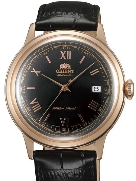 Orient Scratch and Dent - Rose Goldtone Bambino Automatic Dress Watch with Black Dial, Rom