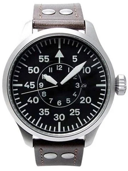 Aristo Swiss SW200 Automatic Pilot's Watch with XL Flieger Crown 3H108 47 mm kol saati