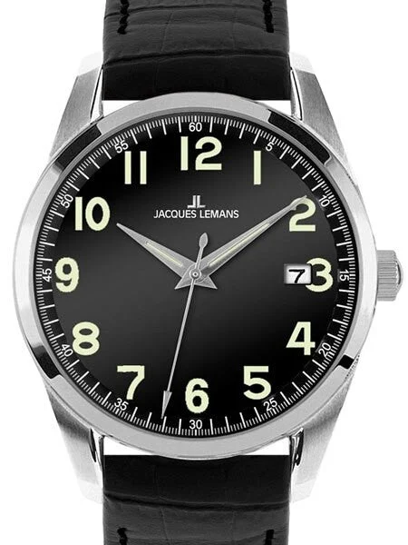 Jacques Lemans Liverpool Quartz Dress Watch with a Black Dial #1-1769A kol saati