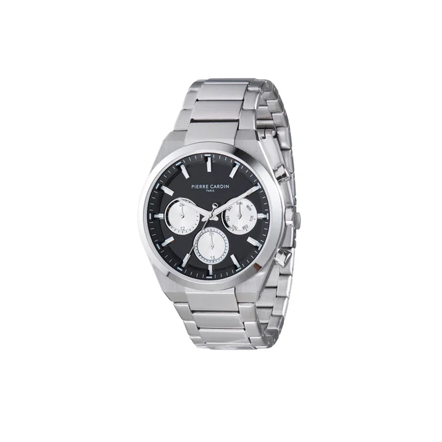 Batignolles Influential Multifunction watch with Black Dial with a Metal Links Strap CML.0