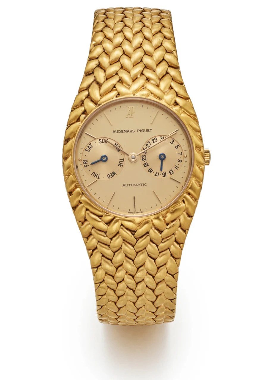 Audemars Piguet AUDEMARS PIGUET REF. 255587 BA, SELF-WINDING, DOUBLE CALENDAR, HEAVY BRACELET; 18K YELLOW GOLD kol saati