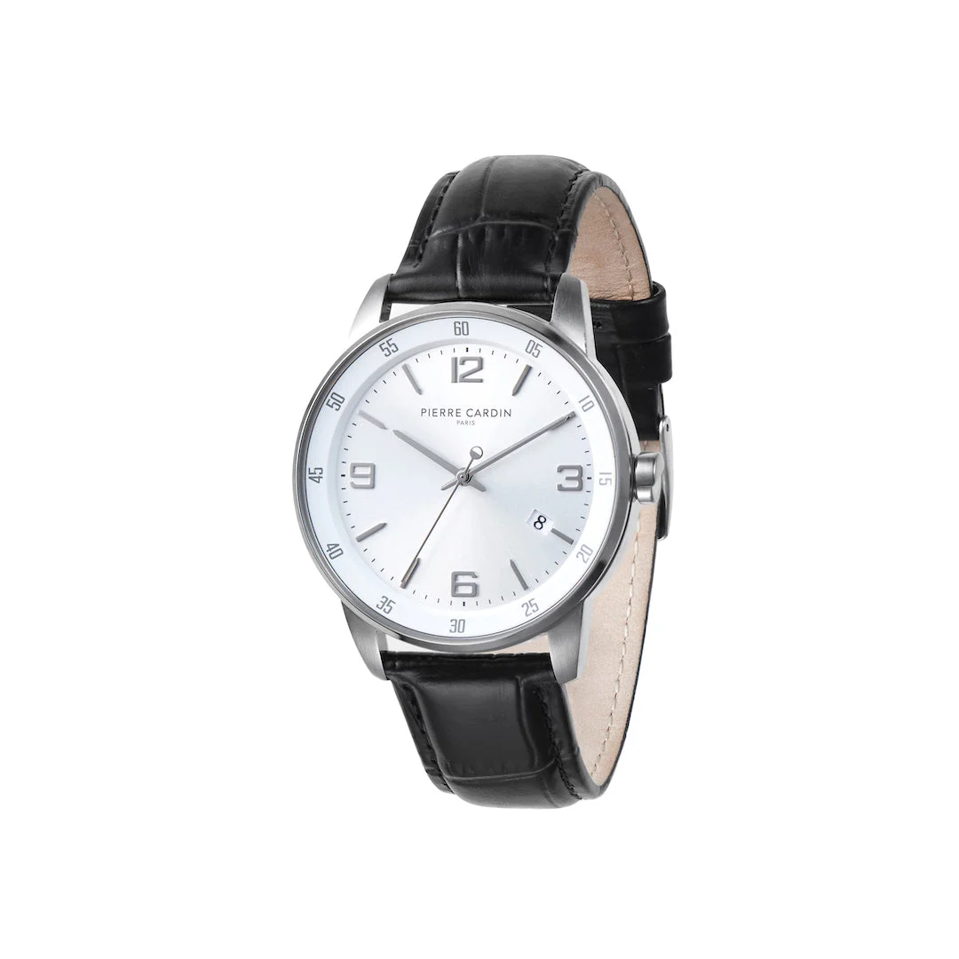 MONTROUGE OPULENT White Dial watch with Black Leather Strap CMR.0000 40 mm kol saati