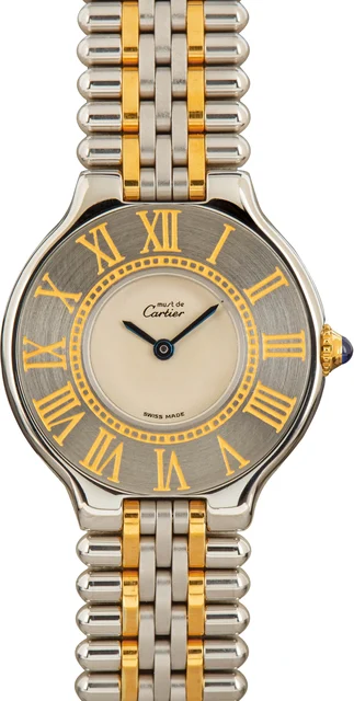 Cartier Must De 21 Steel & Yellow Gold W10051F4 kol saati