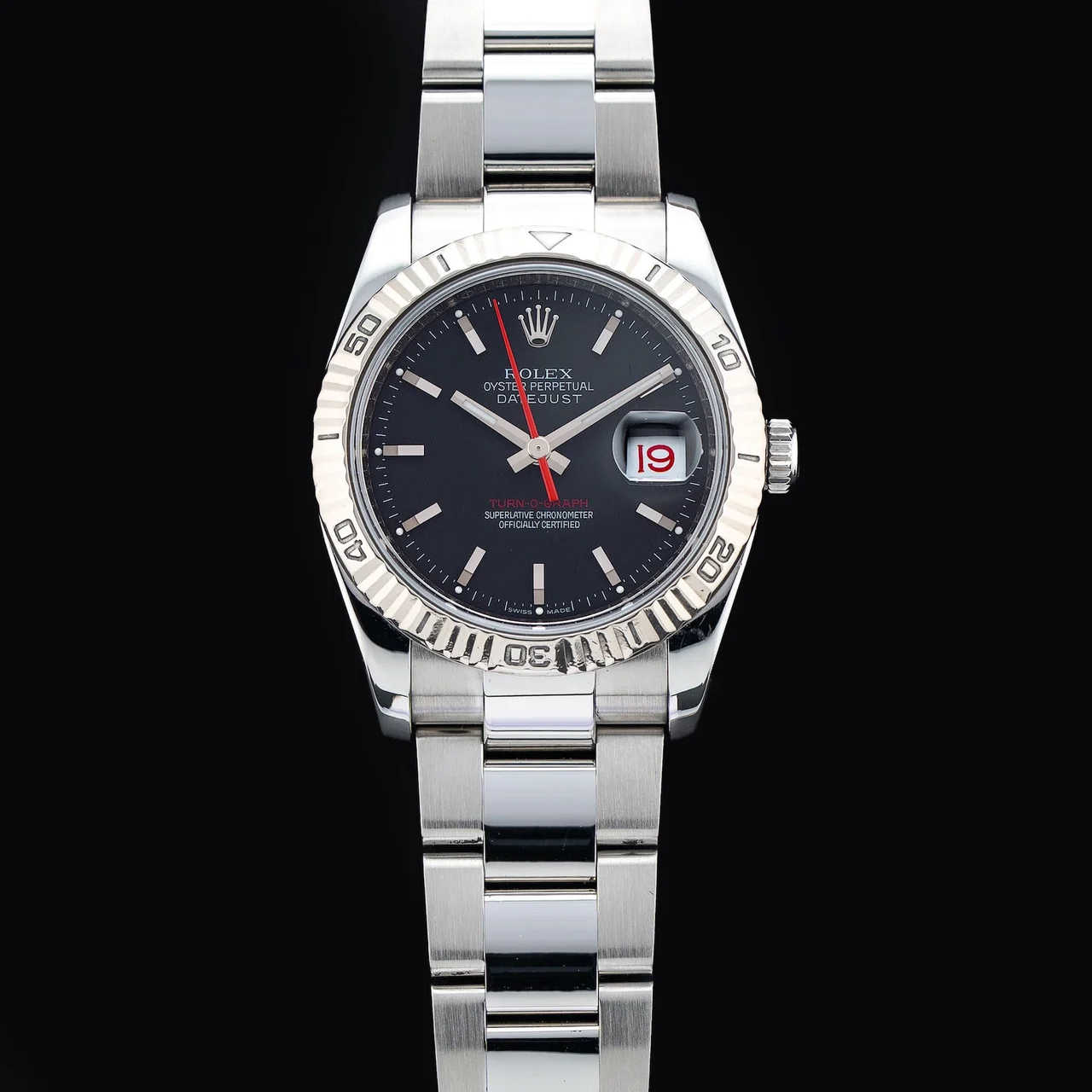 Rolex Datejust Turn-O-Graph 36mm Black Dial Oyster 210009N33320 36 mm kol saati