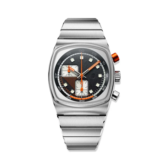 Brew Watches Super Metric - Burnt Orange Chronograph Watch MTRC-ORNG-BLK kol saati