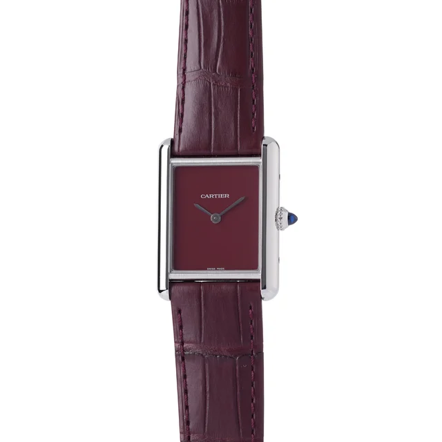 Cartier CARTIER,REF. WSTA0054/4323, TANK MUST, STEEL, RED DIAL kol saati