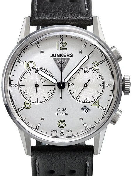 Junkers Silver Dial, Quartz Chronograph with 60-Minute Timer #6984-4 kol saati