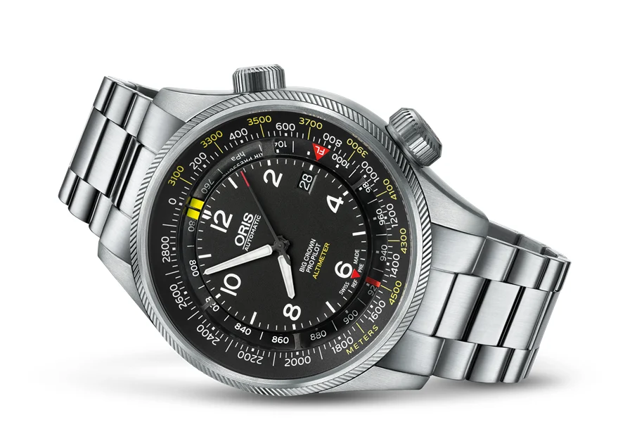 Oris Big Crown ProPilot Altimeter with Meter Scale 01 733 7705 4164-Set 8 23 19 47 mm kol saati