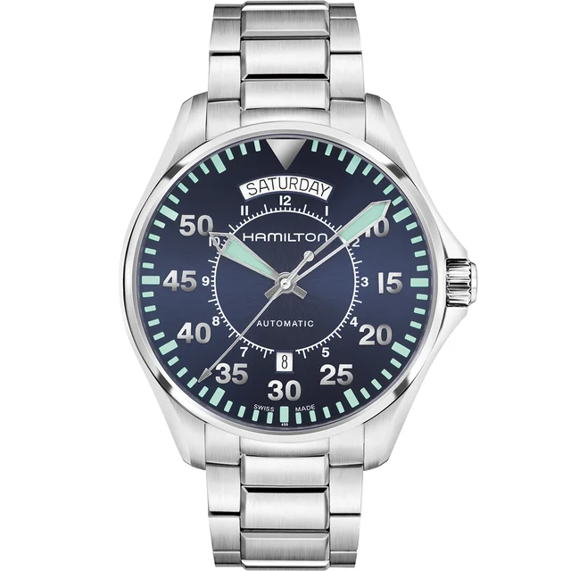 Hamilton Khaki Aviation Pilot Day Date Auto H64615145 kol saati