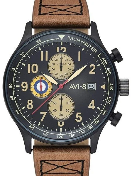 AVI-8 Hawker Hurricane Aviator Chronograph Watch #AV-4011-0KÂ 42 mm kol saati