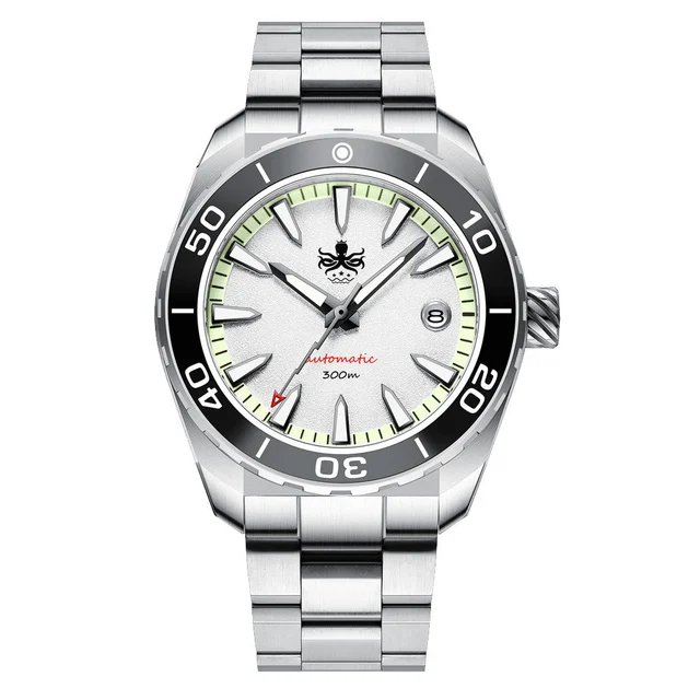 Phoibos Proteus 300M Automatic Diver with White Dial #PY024D kol saati