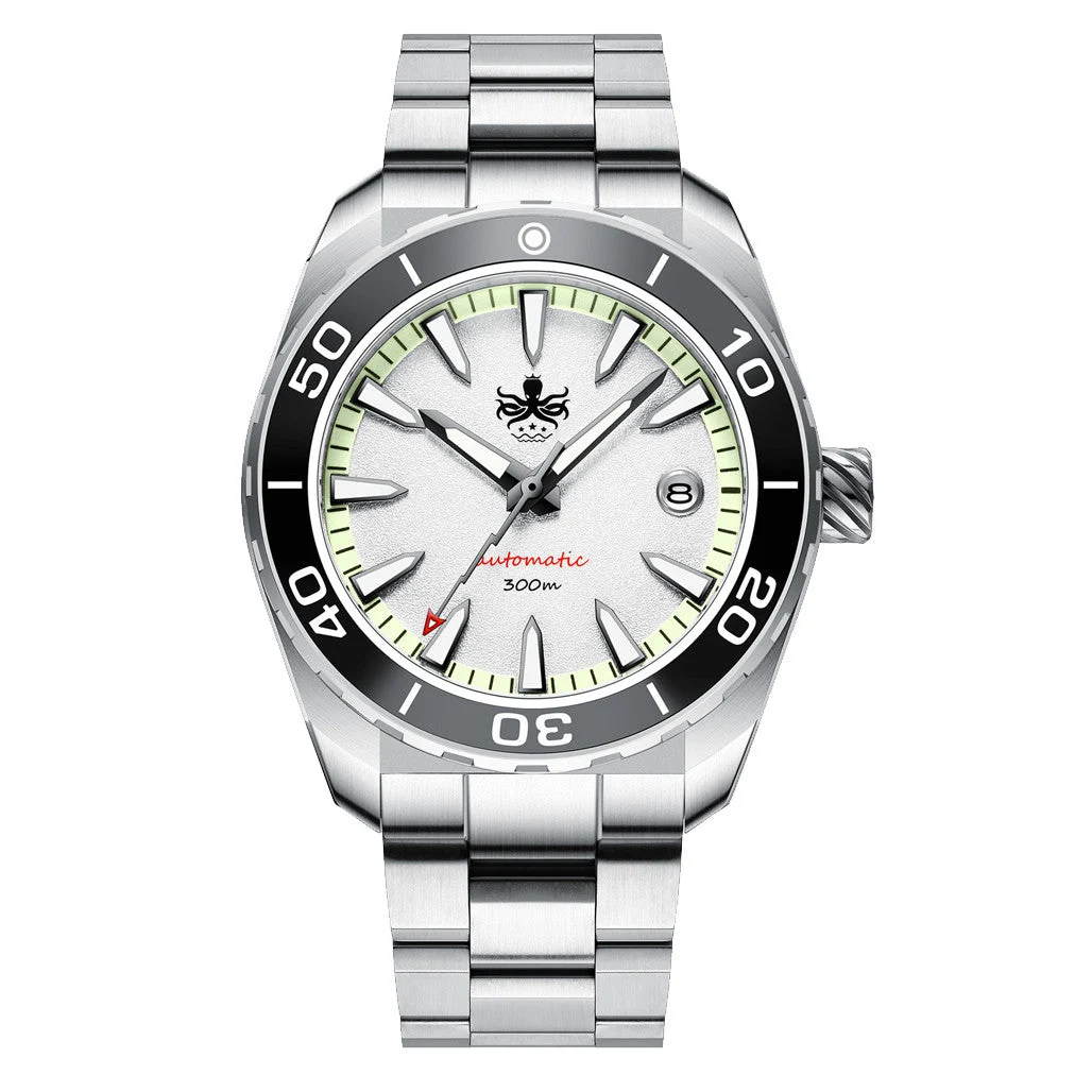 Phoibos Proteus 300M Automatic Diver with White Dial #PY024D 42 mm kol saati