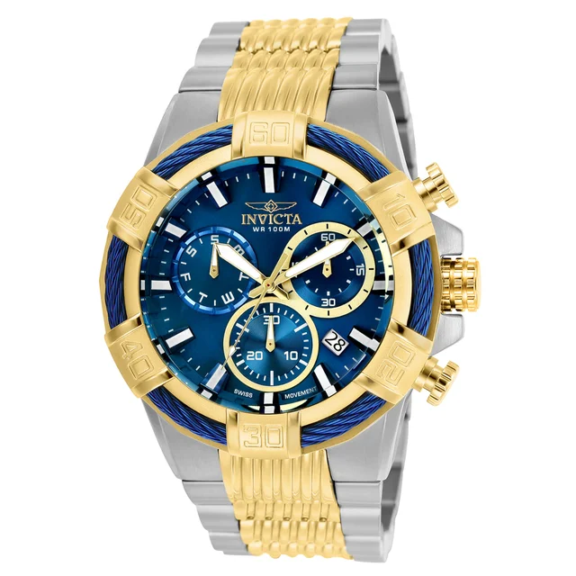 Invicta Bolt Vextrum Swiss Ronda Z60 Caliber Watch - 51mm, Steel, Gold (ZG-25865) kol saat