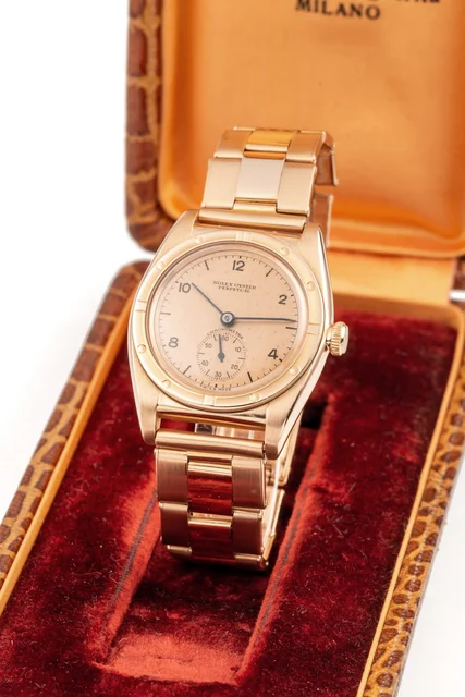 Rolex ROLEX, REF. 3458, BUBBLEBACK, OVETTO, PINK GOLD kol saati