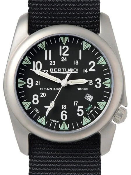 Bertucci Vintage 44 Titanium Watch w/ Tritium Tube Lights #13409 44 mm kol saati