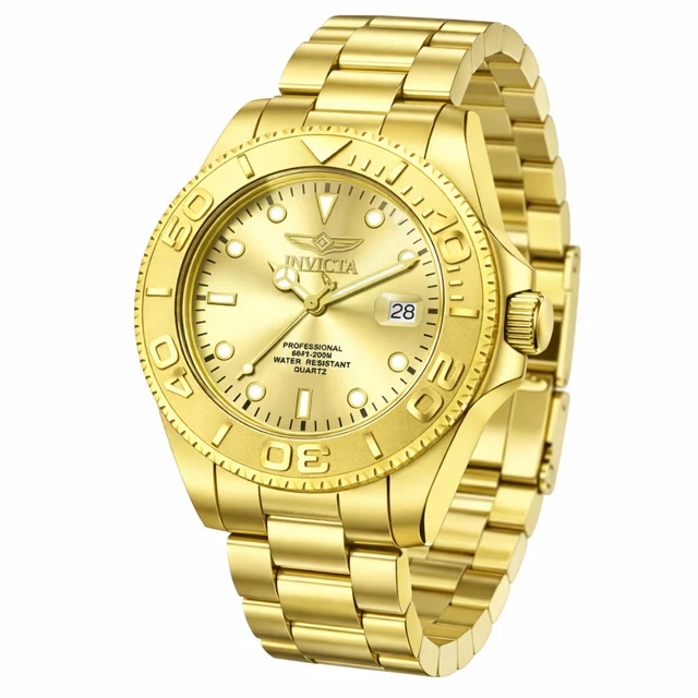 Invicta Pro Diver Glanzor Watch - 37.5mm, Gold (69522) kol saati