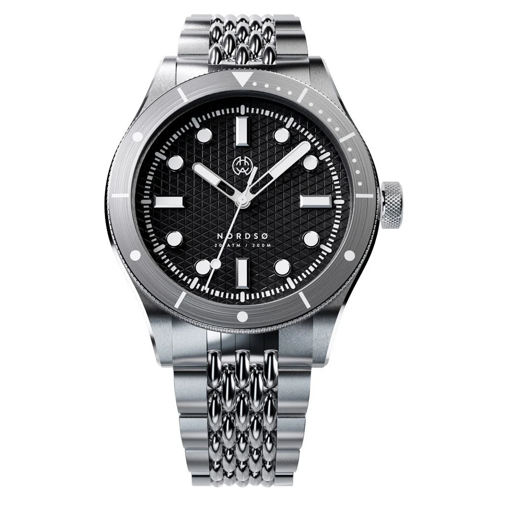 Henry Archer Nordso Automatic Dive Watch with Midnat 316 Dial #HAC-NOR-MID-BOR 47 mm kol saati