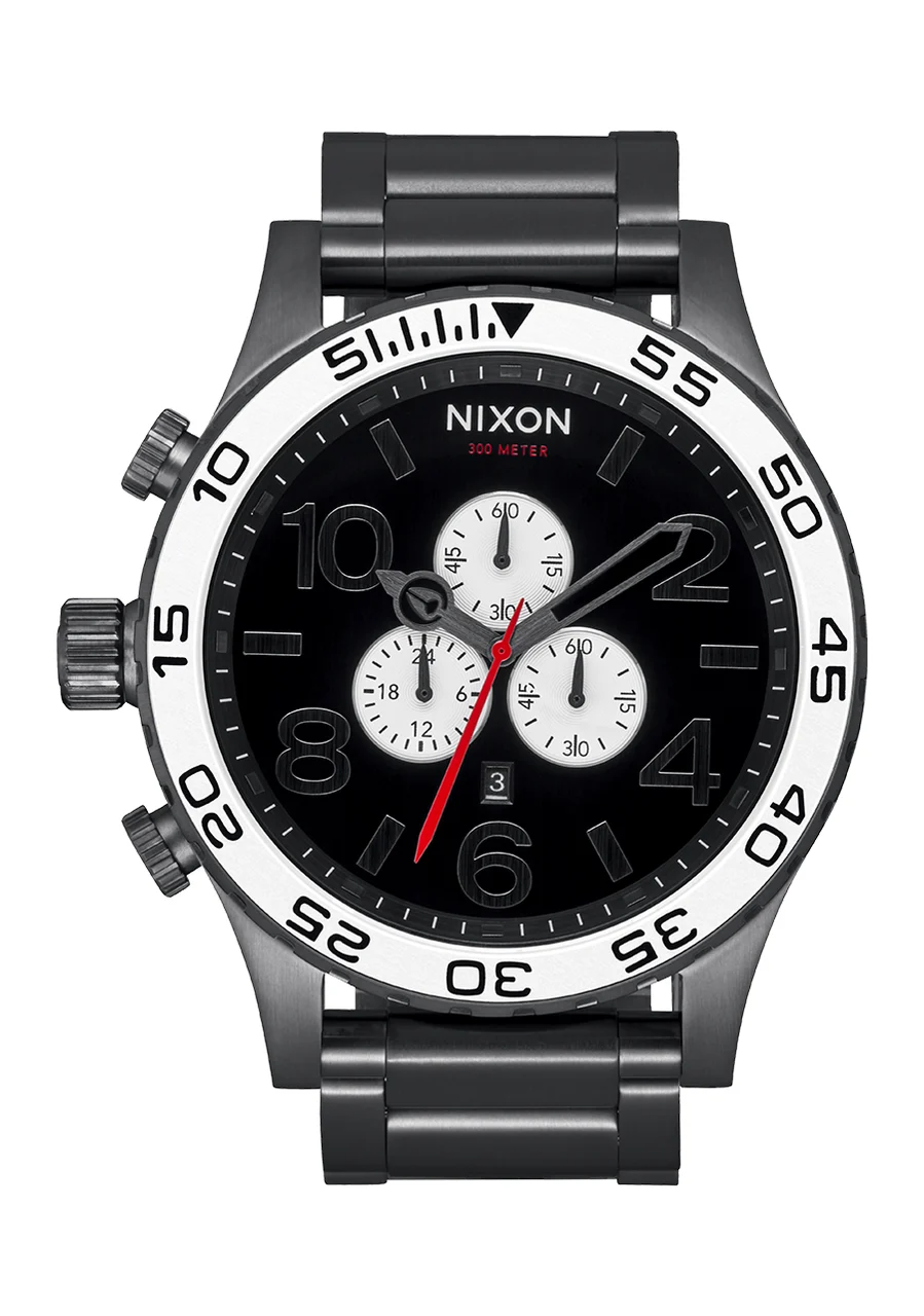 Nixon US Chrono - Black / White / Gunmetal A083-5001-00 51 mm kol saati