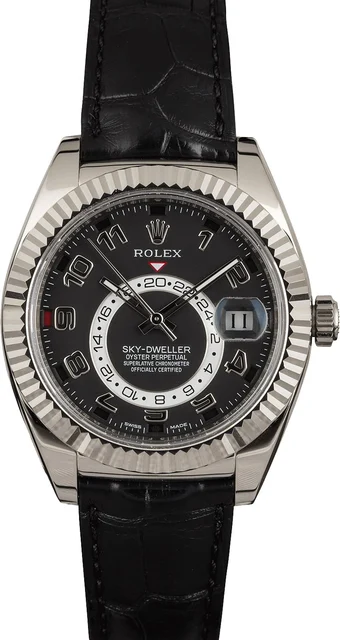 Rolex Sky-Dweller 326139 Black Arabic Dial Leather 326139BKAL kol saati