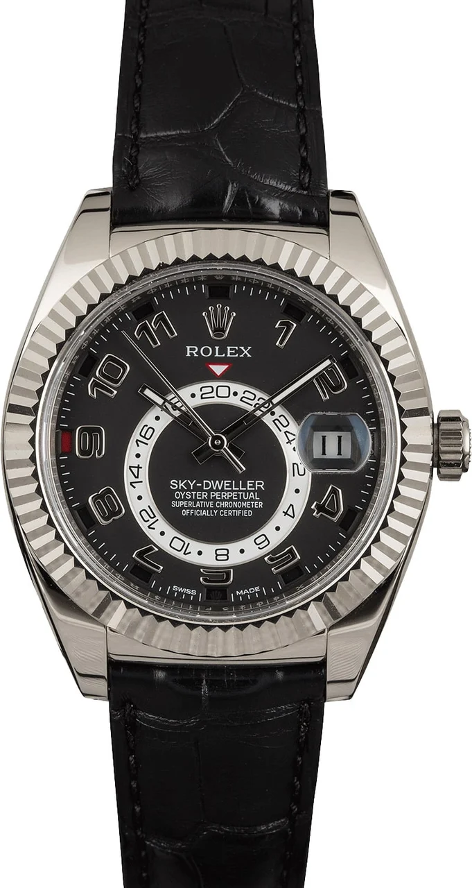 Rolex Sky-Dweller 326139 Black Arabic Dial Leather 326139BKAL kol saati