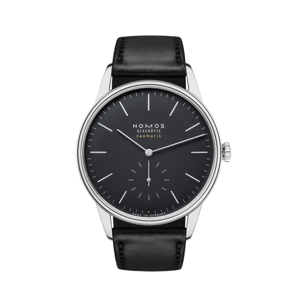 NOMOS Glashütte Orion Neomatik Sapphire Back 39mm - Black on Strap 346 39 mm kol saati