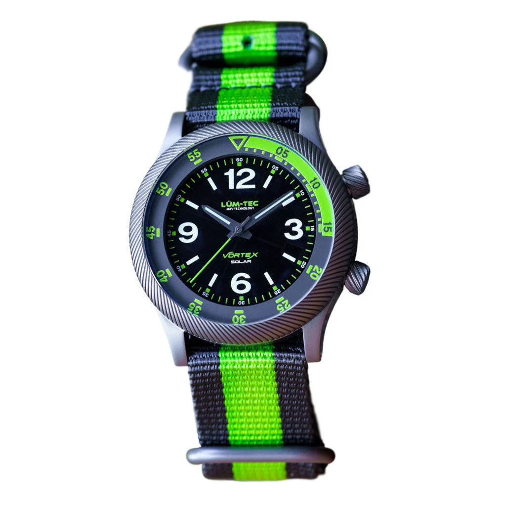 Lum Tec Lum-Tec 42mm Solar Powered Military Watch with Double Dome Sapphire Crystal #Vortex-D5 42 mm kol saati