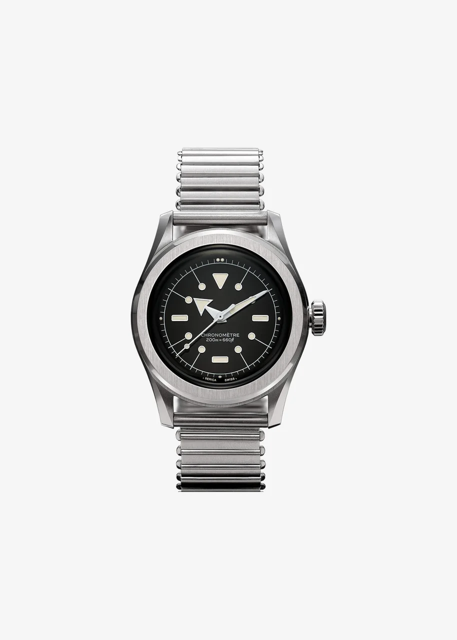 Serica Watches 6190-MSL-BLACK-3H-STD kol saati