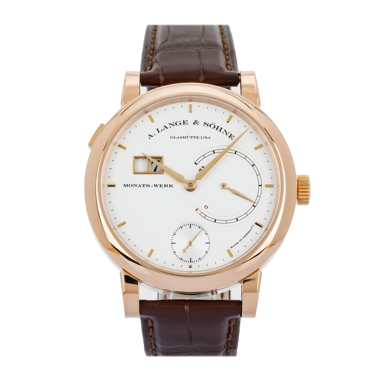A. Lange & Sohne Lange & Söhne Saxonia 130.032F 45.9MM Rose Gold Silver Di A. Lange & Söhne Saxonia 130.032F 45.9MM Rose Gold Silver Di 46 mm kol saati