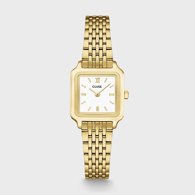 CLUSE Gracieuse Mini Watch Steel, White, Gold Colour CW15506 kol saati