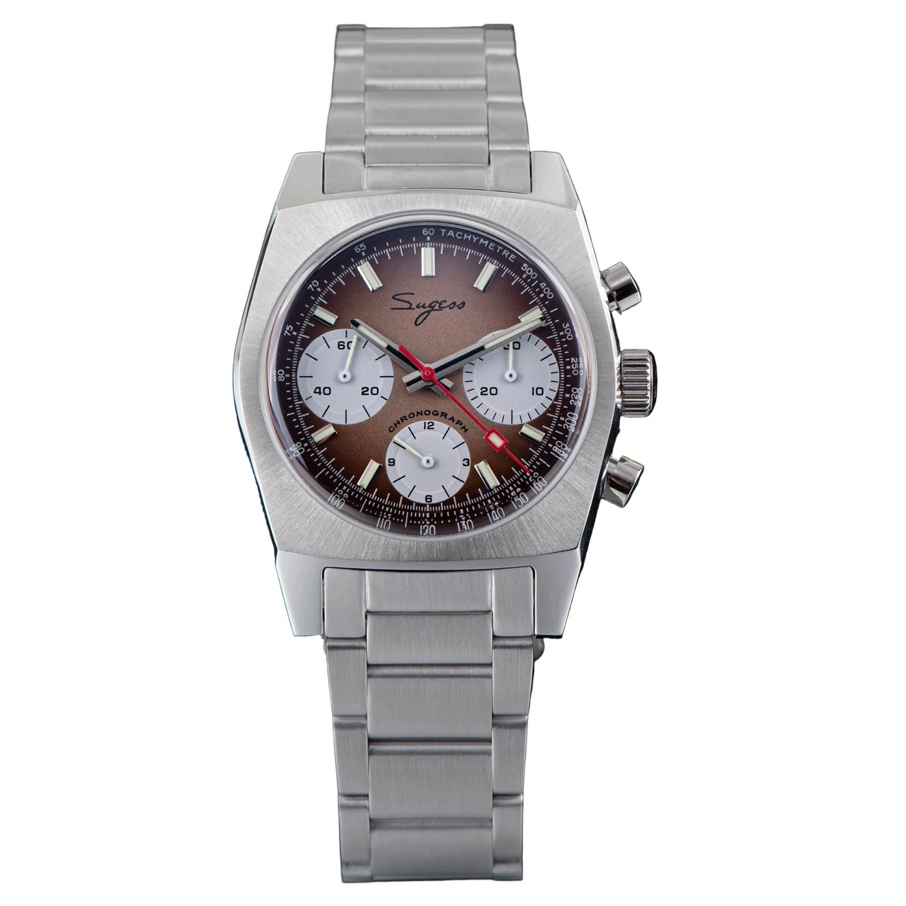Sugess Chrono Heritage S419 Chronograph Smoke Fume Dial Bracelet 37 mm kol saati