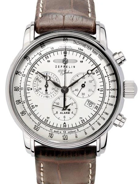 Graf Zeppelin Swiss Quartz Chronograph Watch with Alarm Function #7680-1 kol saati