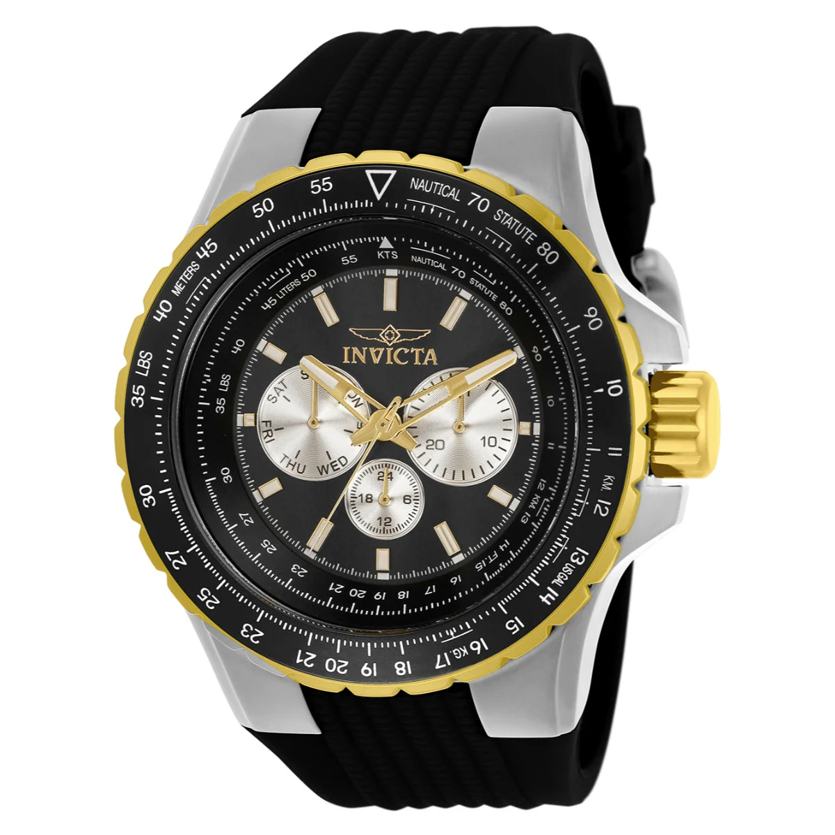 Invicta Aviator Skyshock Watch - 50mm. Black (33029) 50 mm kol saati