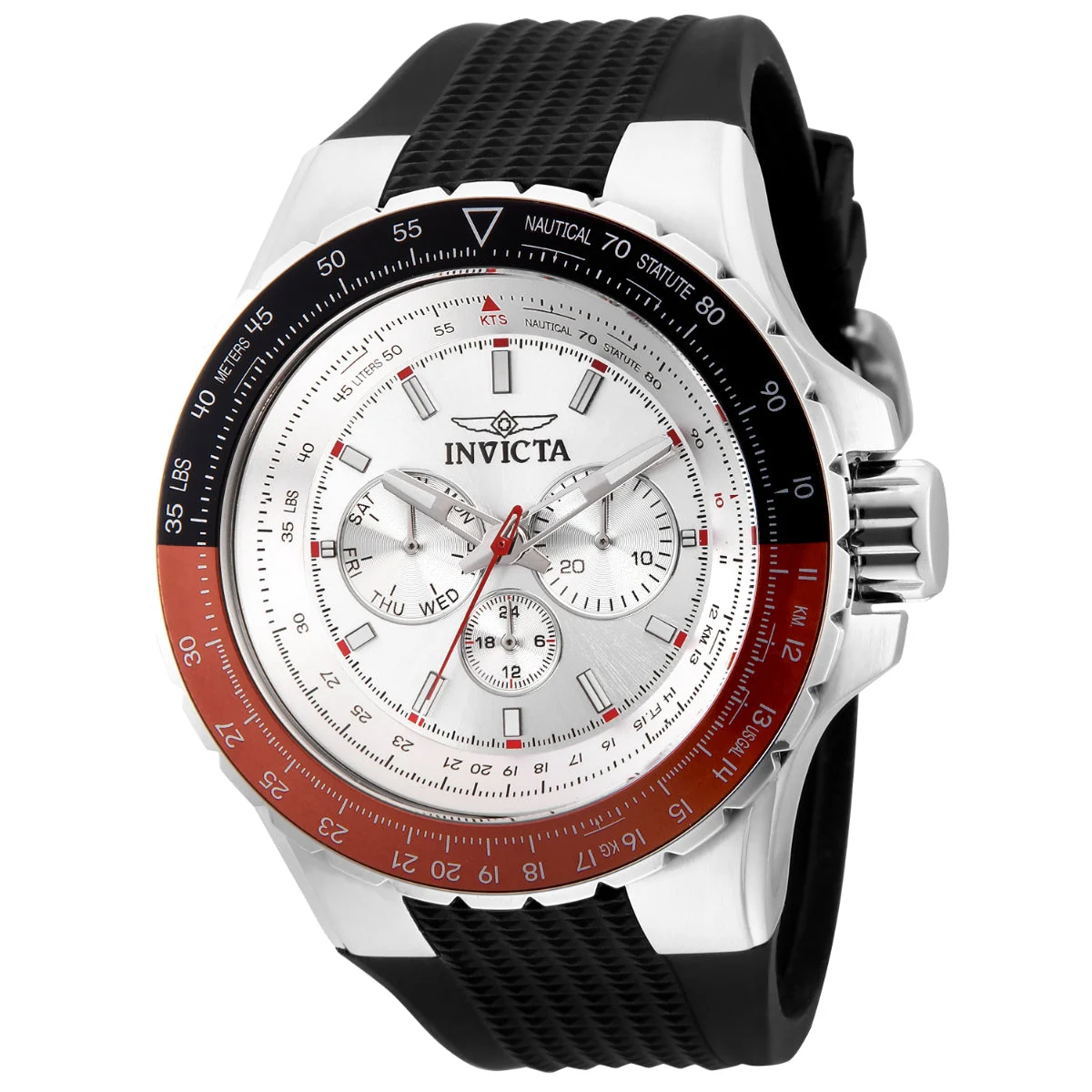 Invicta Open Box Aviator Skyshock Watch - 50mm. Black (AIC-33027) 50 mm kol saati