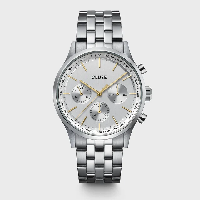 CLUSE Anthéor Multifunction Watch Steel, Silver Colour, Two-Tone CW21010 kol saati