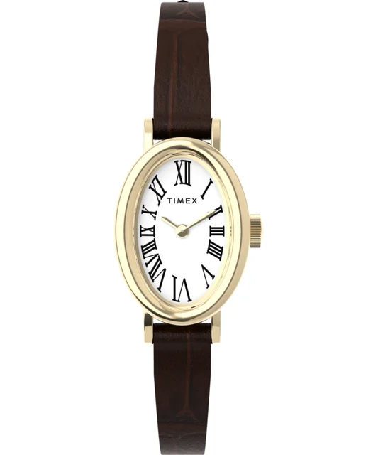 Timex Cavatina 19mm Leather Strap Watch TW2W78500 kol saati