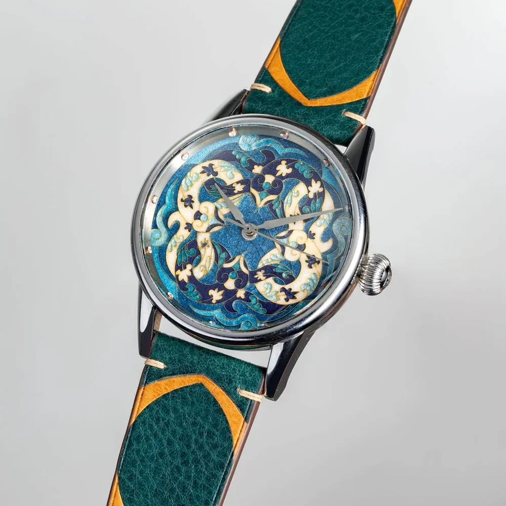 Tan Zehua Melody Cloisonne Enamel Blue Dragon TZH-ENAMEL-BLUE-DRAGON kol saati