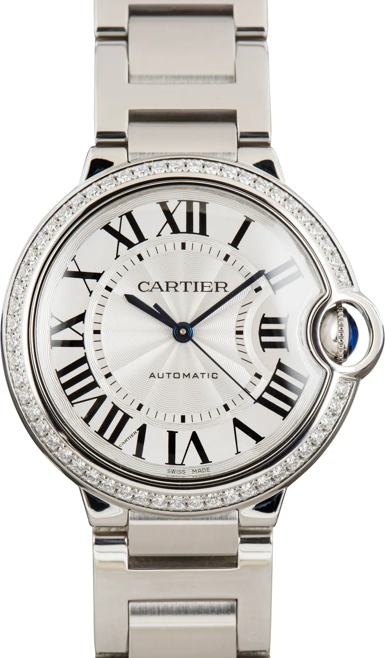 Cartier Ballon Bleu de ref W4BB0024 Diamond Bezel kol saati