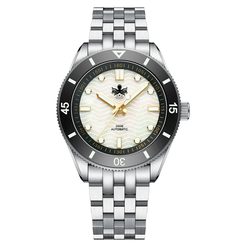 Phoibos Wave Master Automatic Dive Watch MOP No Date #PY053DN 46 mm kol saati