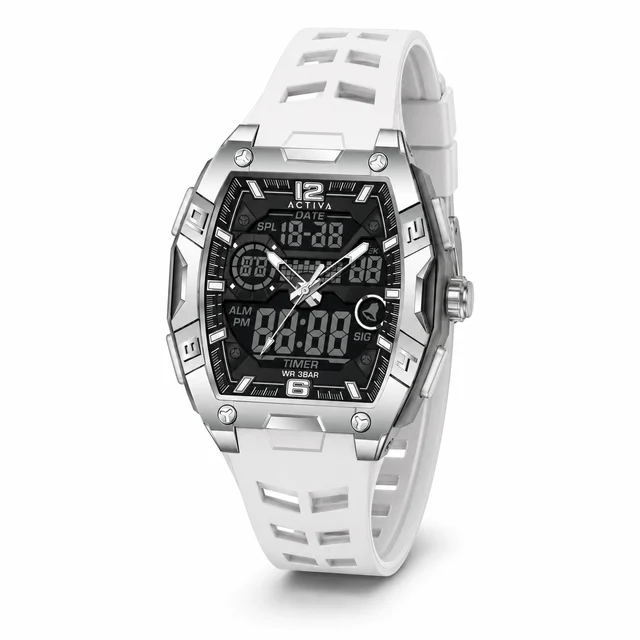 Activa Venzis X Invicta Digital Watch - 50mm. White (ACW8131-001) kol saati