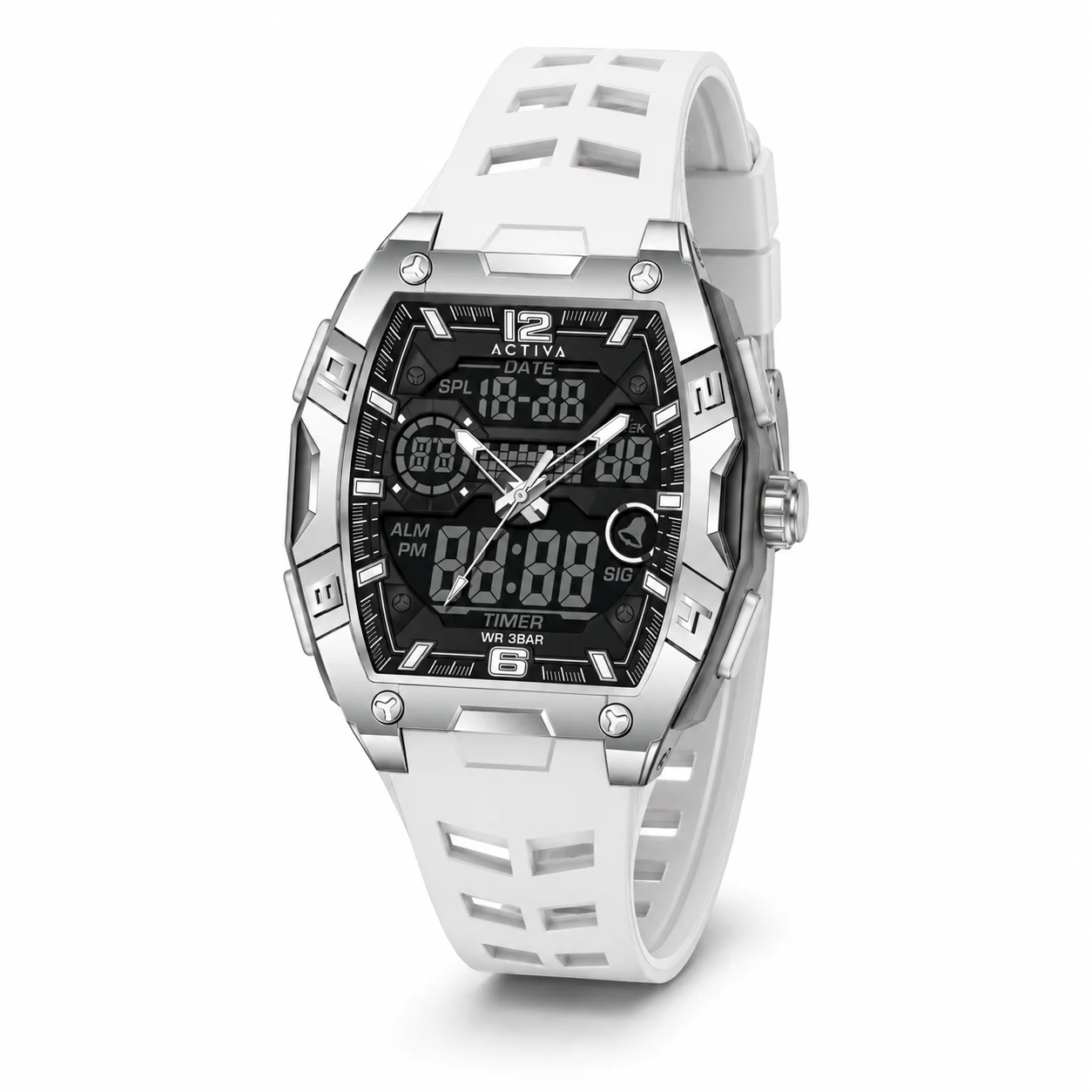 Activa Venzis X Invicta Digital Watch - 50mm. White (ACW8131-001) 50 mm kol saati