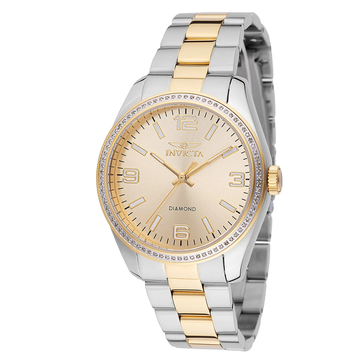Invicta Elite Diamond 0.28 Carat Diamond Watch - 36mm, Gold, Steel (48740) 36 mm kol saati