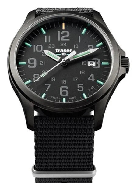 Traser Officer Pro Gun Metal PVD Case Watch with an Anti-Reflective Sapphire Crystal #107422 42 mm kol saati