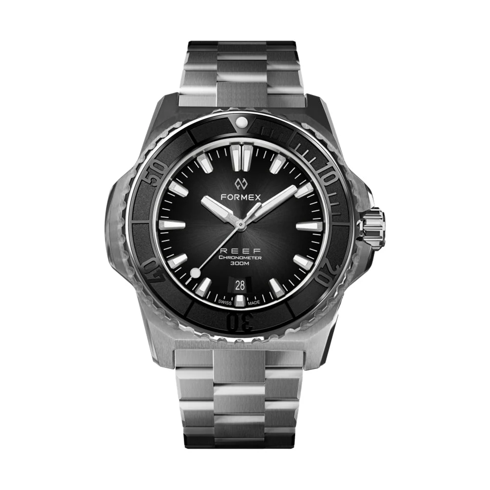 Formex REEF Automatic Chronometer COSC 300M Black Bezel 42mm - Black on Bracelet 2200.1.6322.100 42 mm kol saati