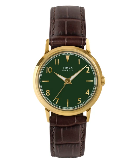 Timex Marlin® Quartz 34mm Leather Strap Watch TW2Y37800 kol saati