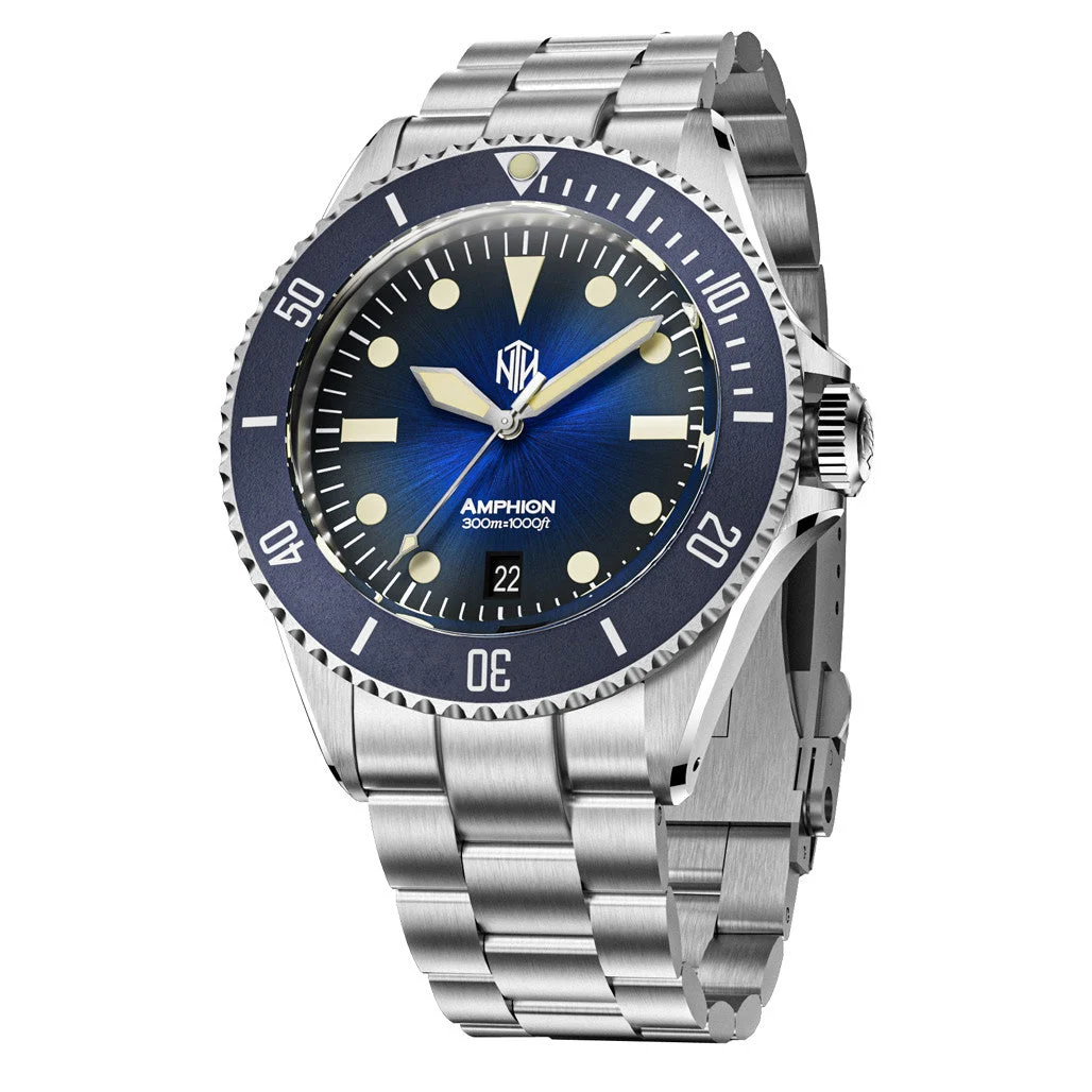 NTH Legends Series Amphion Midnight Blue Dive Watch with Date #WW-NTHL-AMED 48 mm kol saati