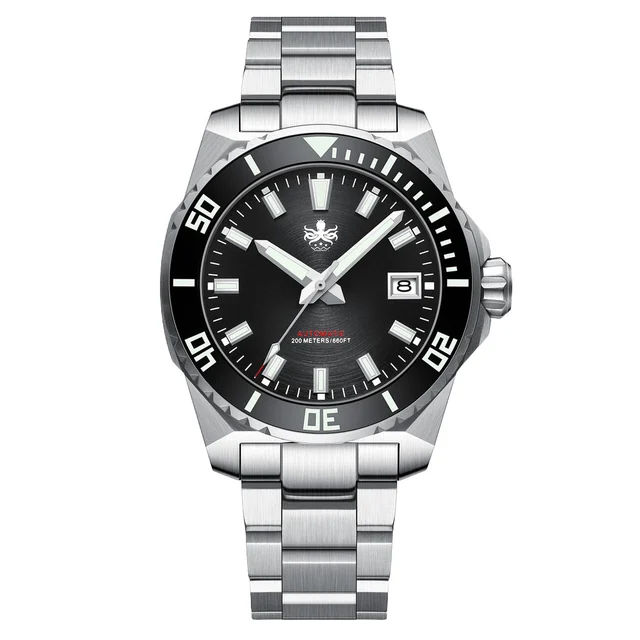 Phoibos Leviathan 40 Automatic Dive Watch with Black Dial #PY054C kol saati