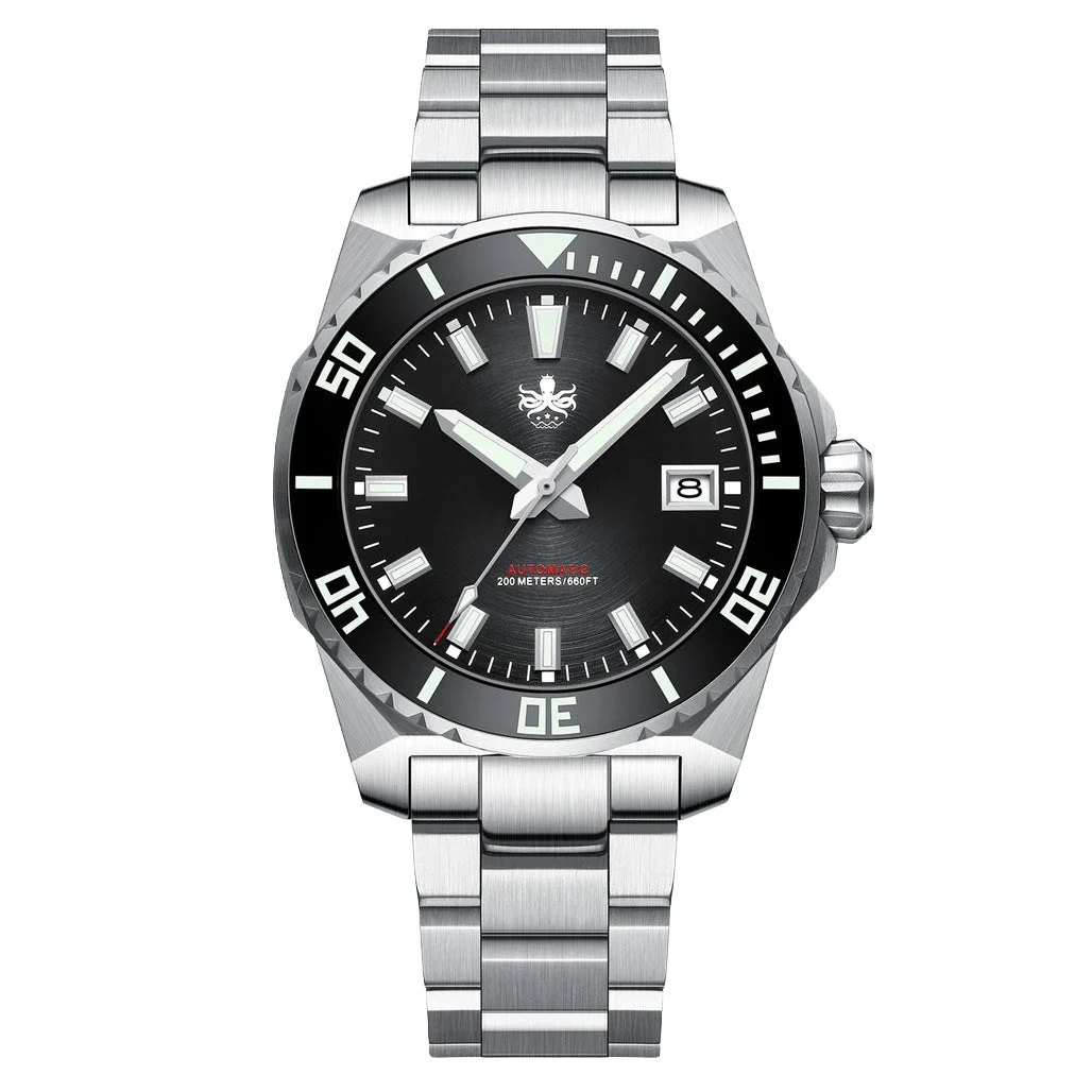 Phoibos Leviathan 40 Automatic Dive Watch with Black Dial #PY054C 40 mm kol saati