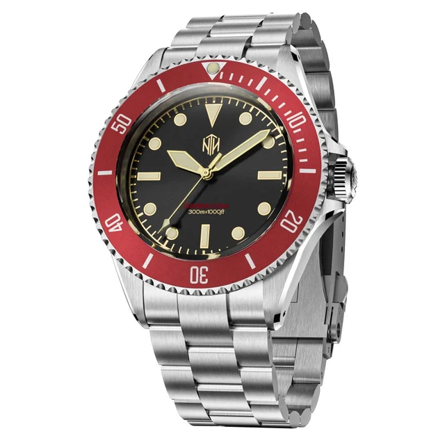 NTH Legends Series Barracuda Vintage Red Dive Watch without Date #WW-NTHL-BVRN kol saati